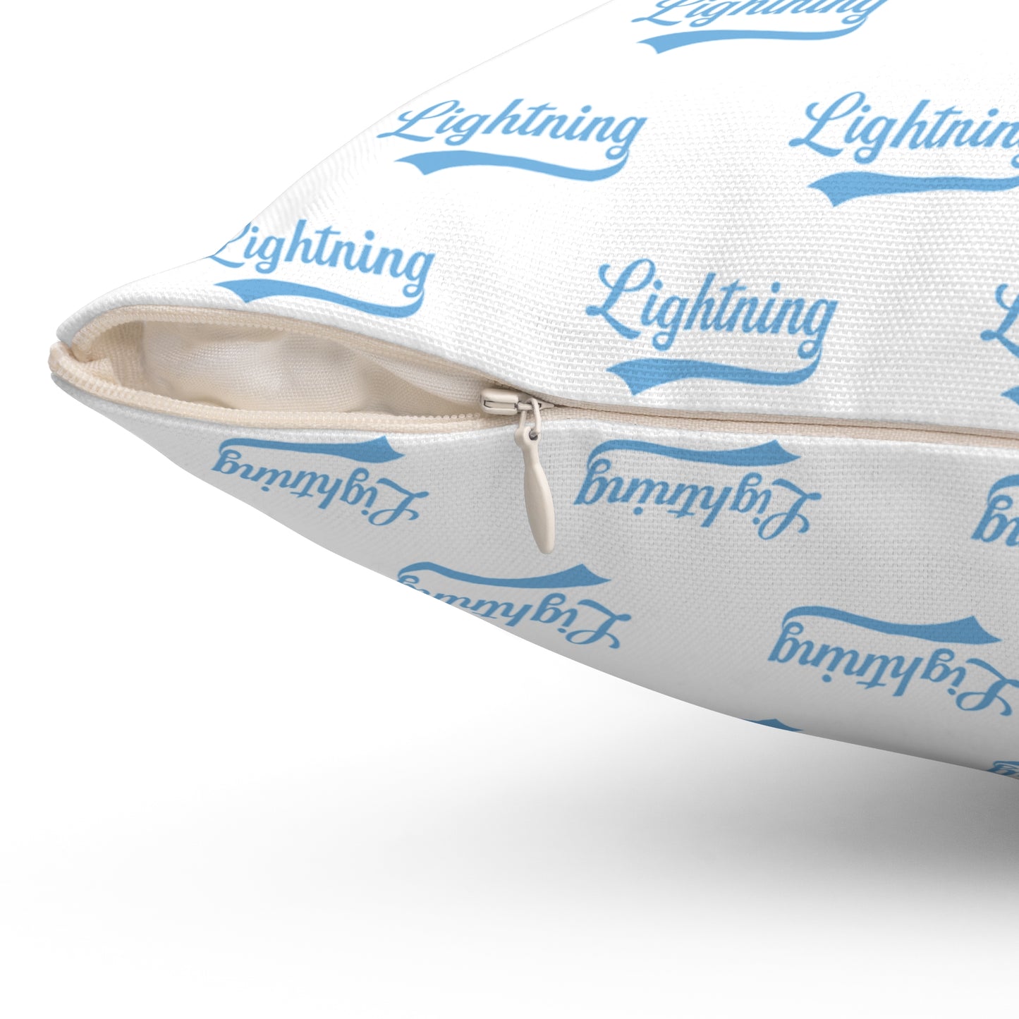 Spun Polyester Square Pillow Lightning Baseball