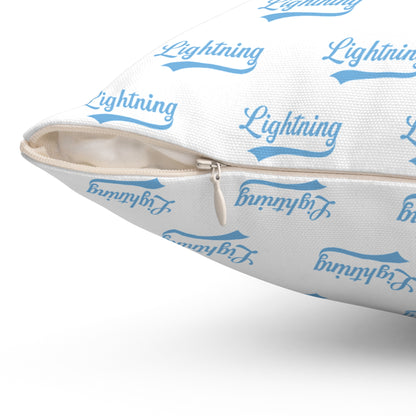Spun Polyester Square Pillow Lightning Baseball