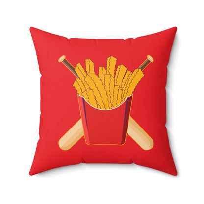 Spun Polyester Square Pillow Team Rally Fries
