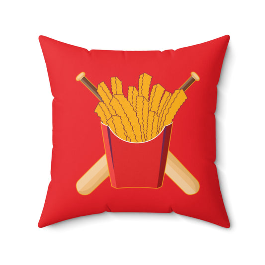 Spun Polyester Square Pillow Team Rally Fries