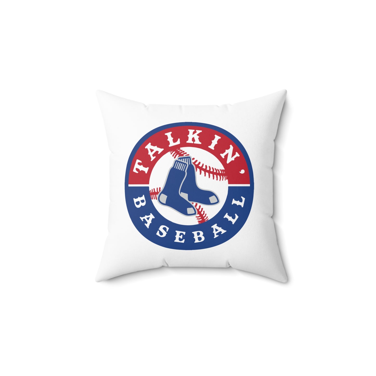 Spun Polyester Square Pillow Talkin' Baseball