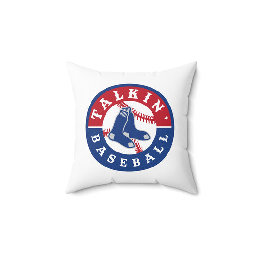 Spun Polyester Square Pillow Talkin' Baseball