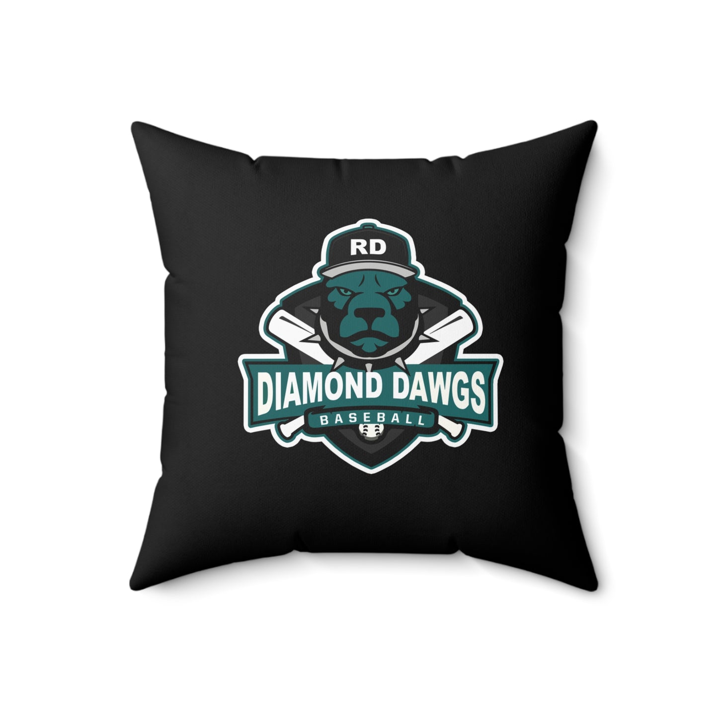 Spun Polyester Square Pillow Diamond Dawgs Baseball