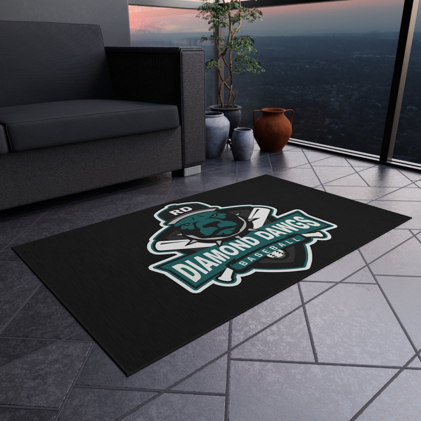 Outdoor Rug Diamond Dawgs Baseball