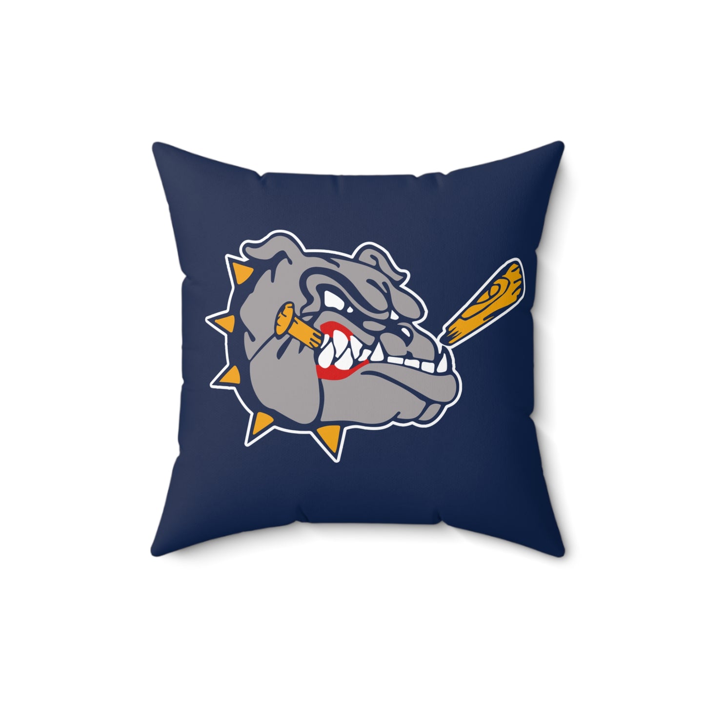 Spun Polyester Square Pillow Bloomingdale Bulldogs Baseball