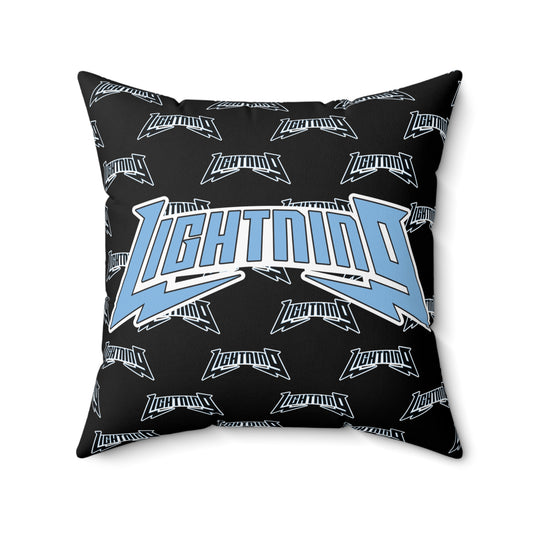 Spun Polyester Square Pillow Lightning Baseball