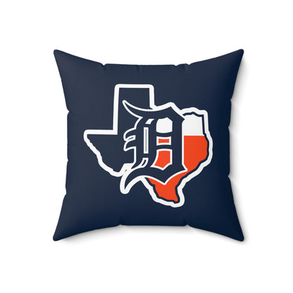 Spun Polyester Square Pillow Dallas Tigers Baseball