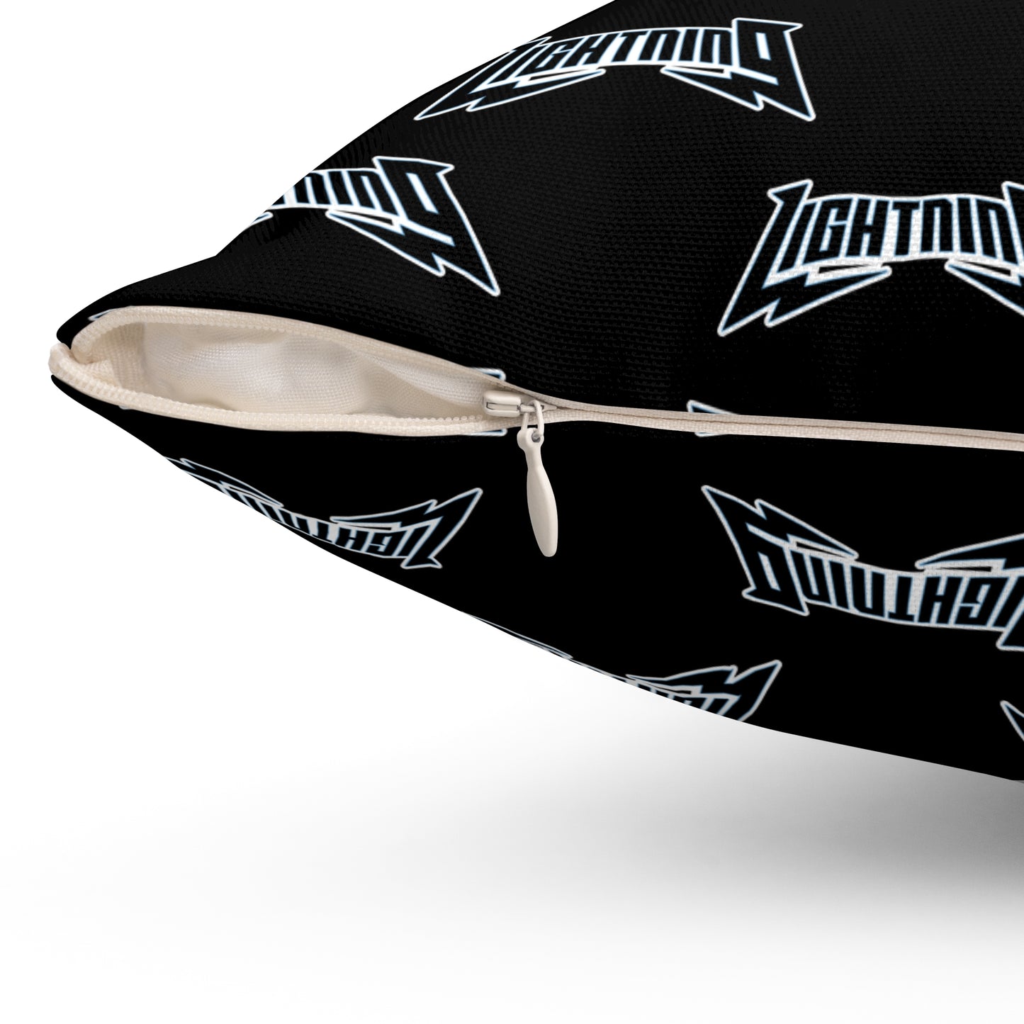 Spun Polyester Square Pillow Lightning Baseball