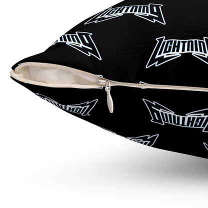 Spun Polyester Square Pillow Lightning Baseball