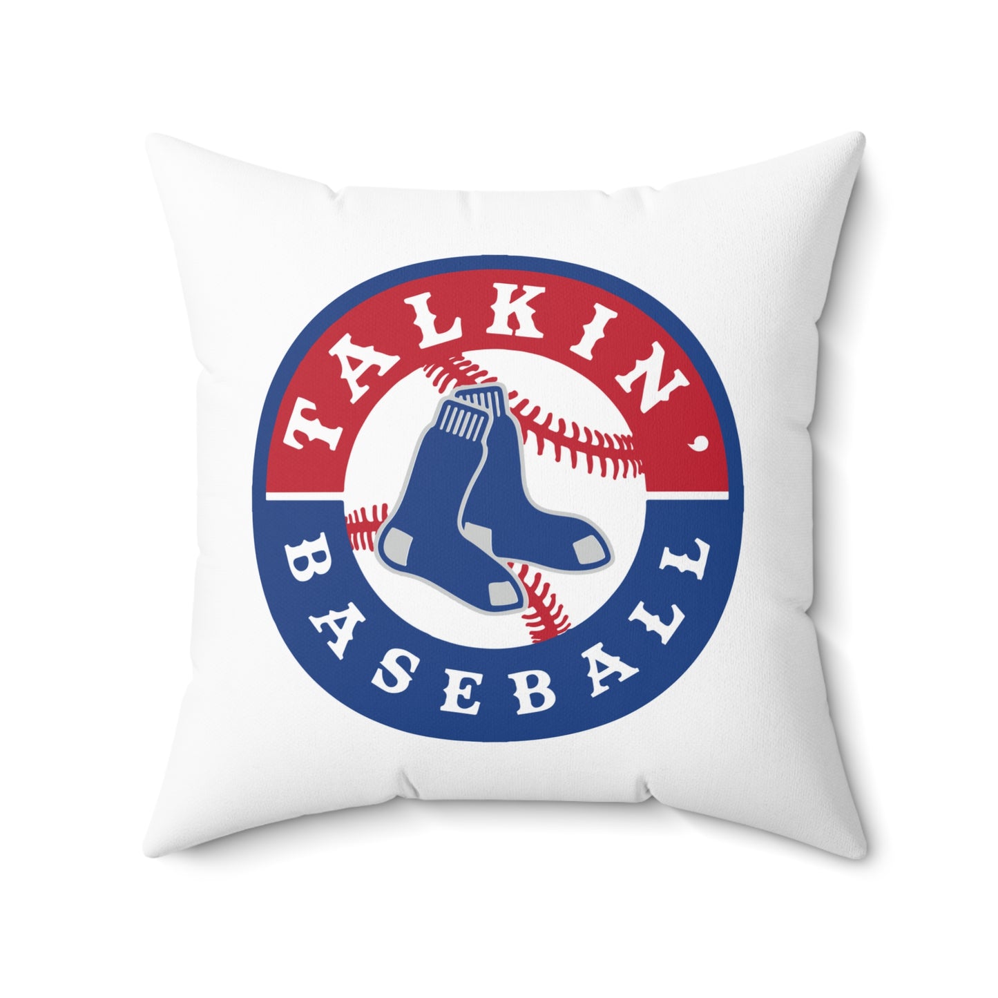 Spun Polyester Square Pillow Talkin' Baseball