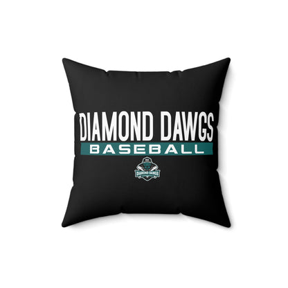 Spun Polyester Square Pillow Diamond Dawgs Baseball