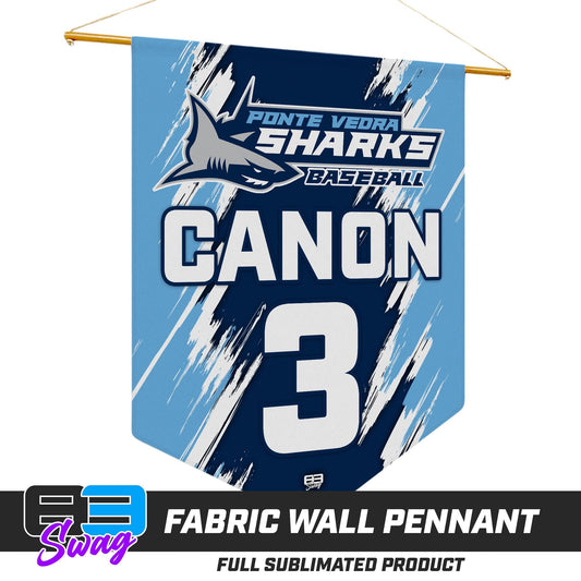 18"x21" Fabric Wall Pennant - Ponte Vedra Sharks Baseball - 83Swag