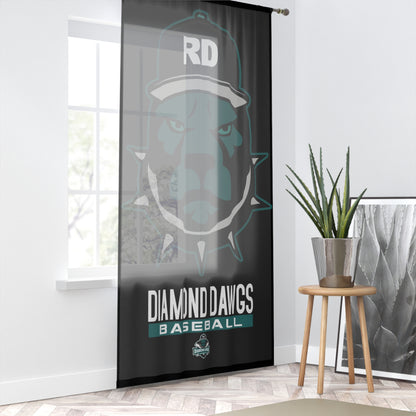 Window Curtain Diamond Dawgs Baseball