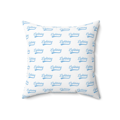 Spun Polyester Square Pillow Lightning Baseball