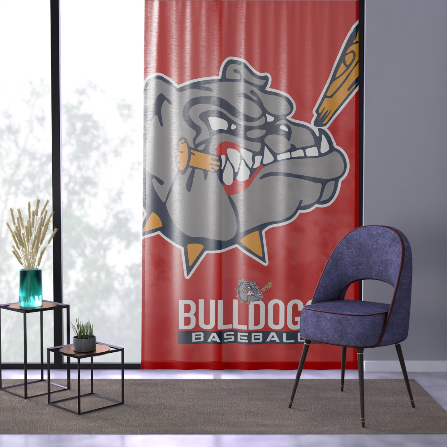 Window Curtain Bloomingdale Bulldogs Baseball