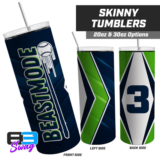 20oz / 30oz Skinny Tumbler - Arkansas Beastmode Baseball - 83Swag