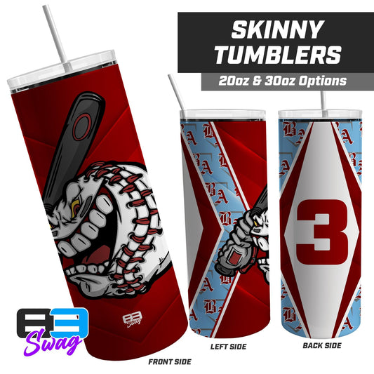20oz & 30oz Skinny Tumbler - Bat Attack Baseball - 83Swag