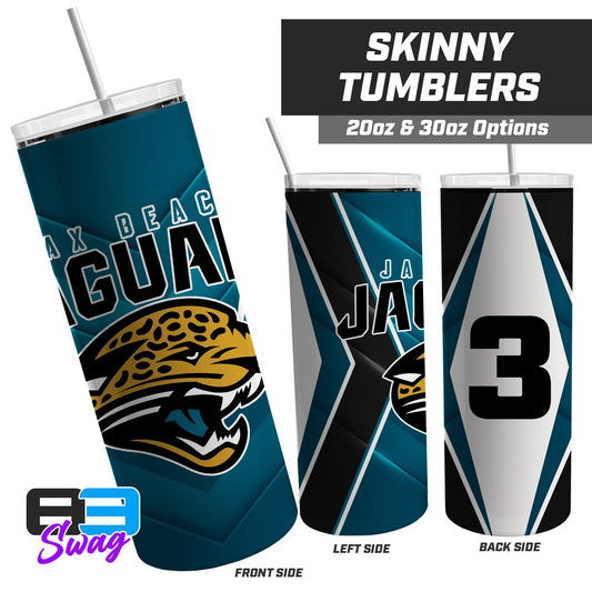 20oz & 30oz Skinny Tumbler - Jax Beach Jaguars Football - 83Swag