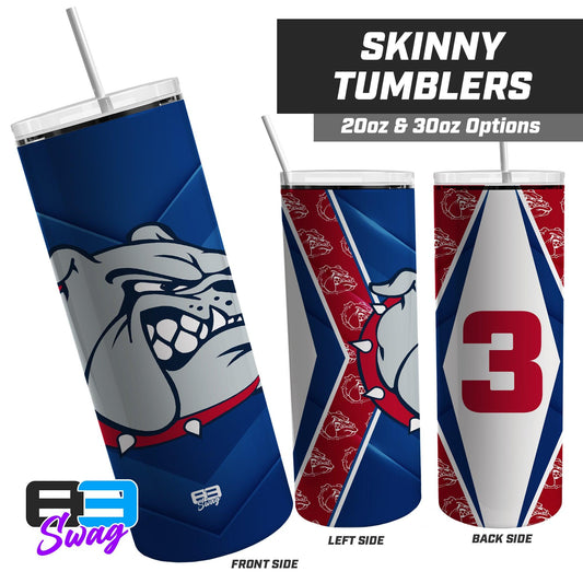 20oz & 30oz Skinny Tumbler - Maumelle Bulldogs Baseball - ROYAL - 83Swag