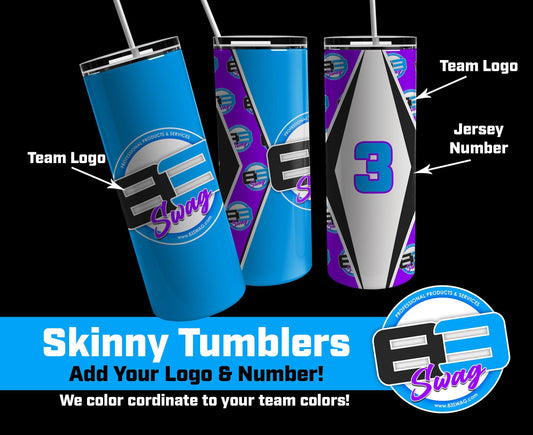 20oz or 30oz Skinny Tumbler - Upload Your Team Logo! - 83Swag