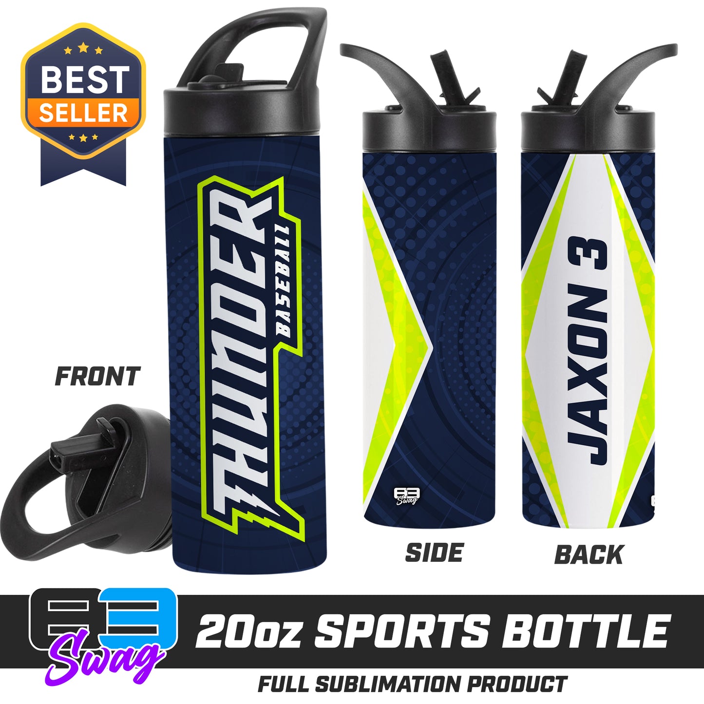 CUSTOM 20oz Sports Tumbler - Ponte Vedra Thunder Baseball