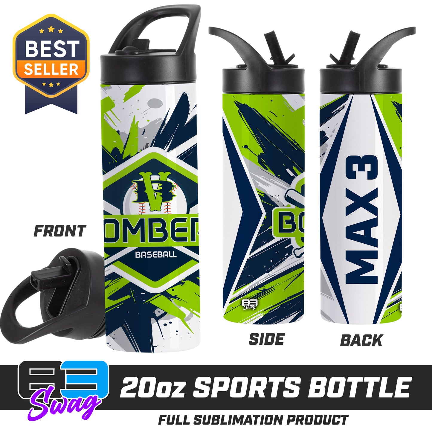 20oz Sports Tumbler - VB Bombers Baseball