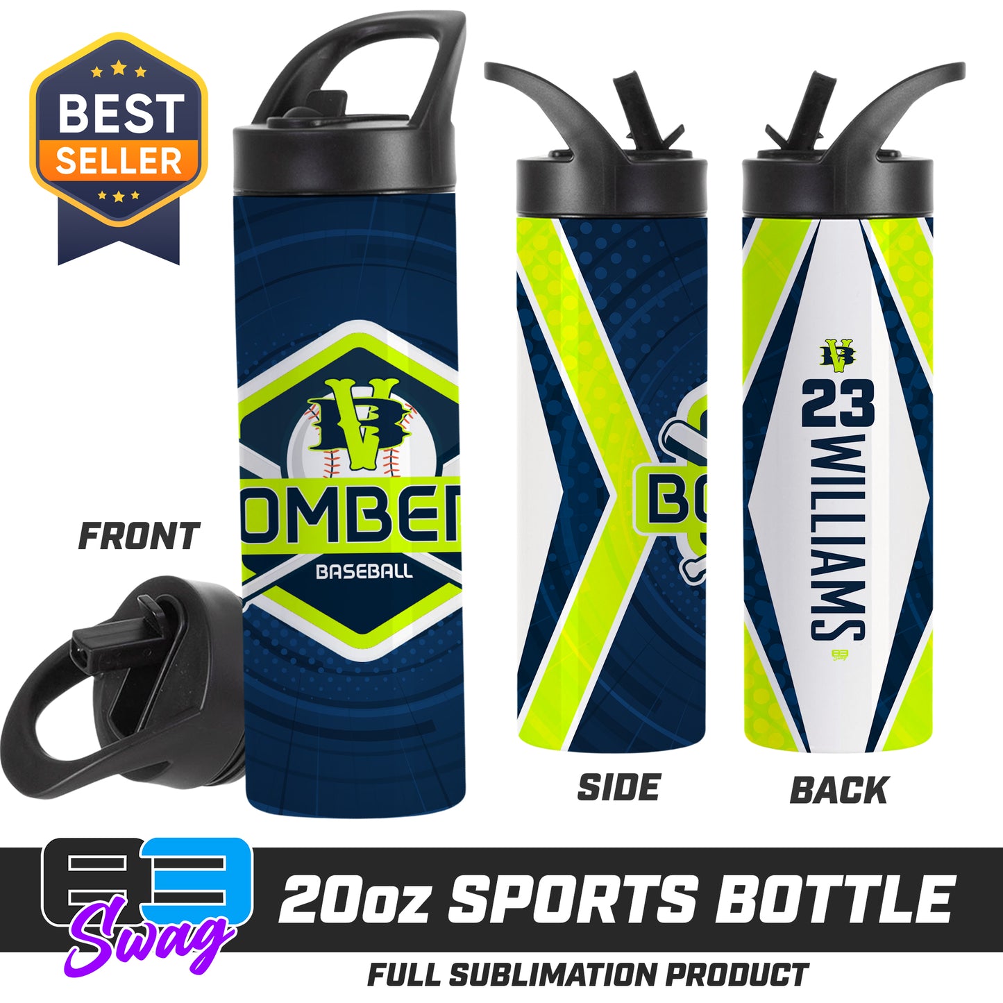CUSTOM 20oz Sports Tumbler - VB Bombers Baseball