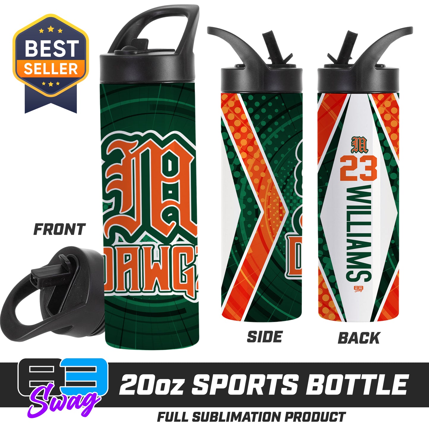 CUSTOM 20oz Sports Tumbler - Miami Metro Dawgz