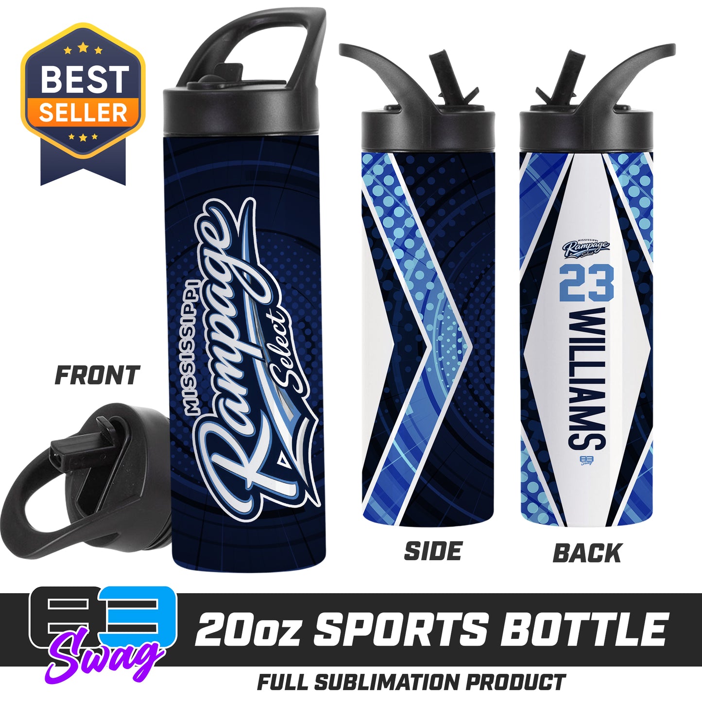 CUSTOM 20oz Sports Tumbler - Mississippi Rampage Select Softball