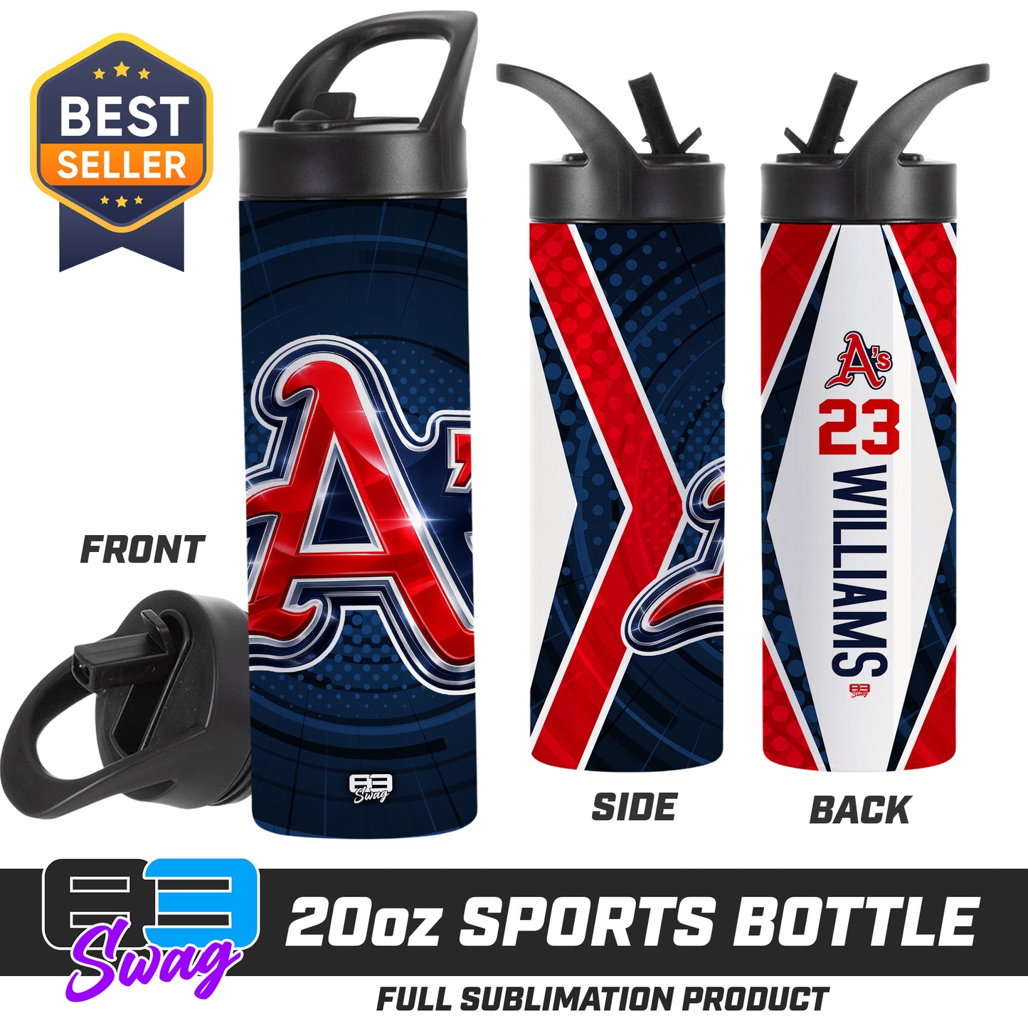 CUSTOM 20oz Sports Tumbler - Little Rock A's Baseball