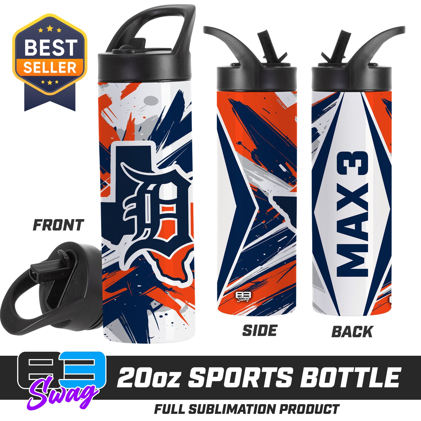 20oz Sports Tumbler - Dallas Tigers Baseball v.26