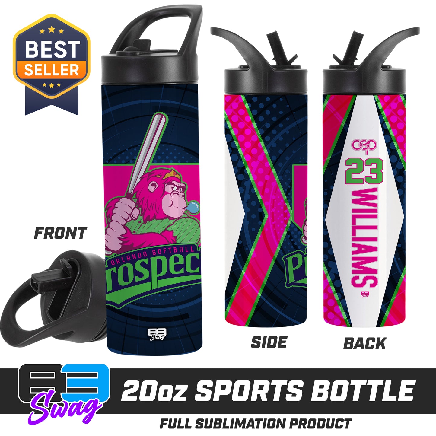 CUSTOM 20oz Sports Tumbler - OSP Gorilla Queens Softball