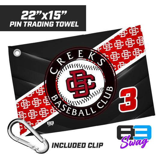 22"x15" Pin Trading Towel - Creeks Baseball Club - 83Swag