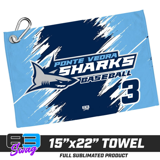 22"x15" Plush Towel - Ponte Vedra Sharks Baseball - 83Swag