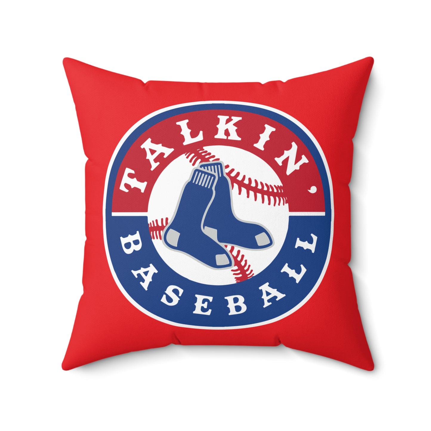 Spun Polyester Square Pillow Talkin' Baseball