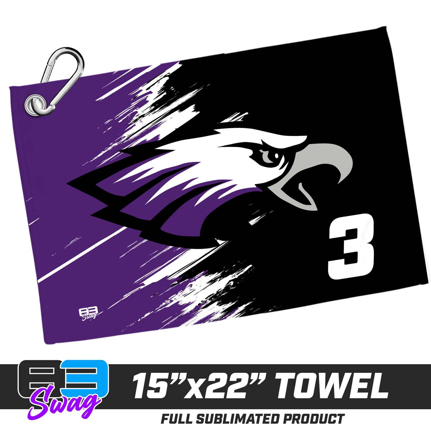 22"x15" Plush Towel - Bellmawr Purple Eagles