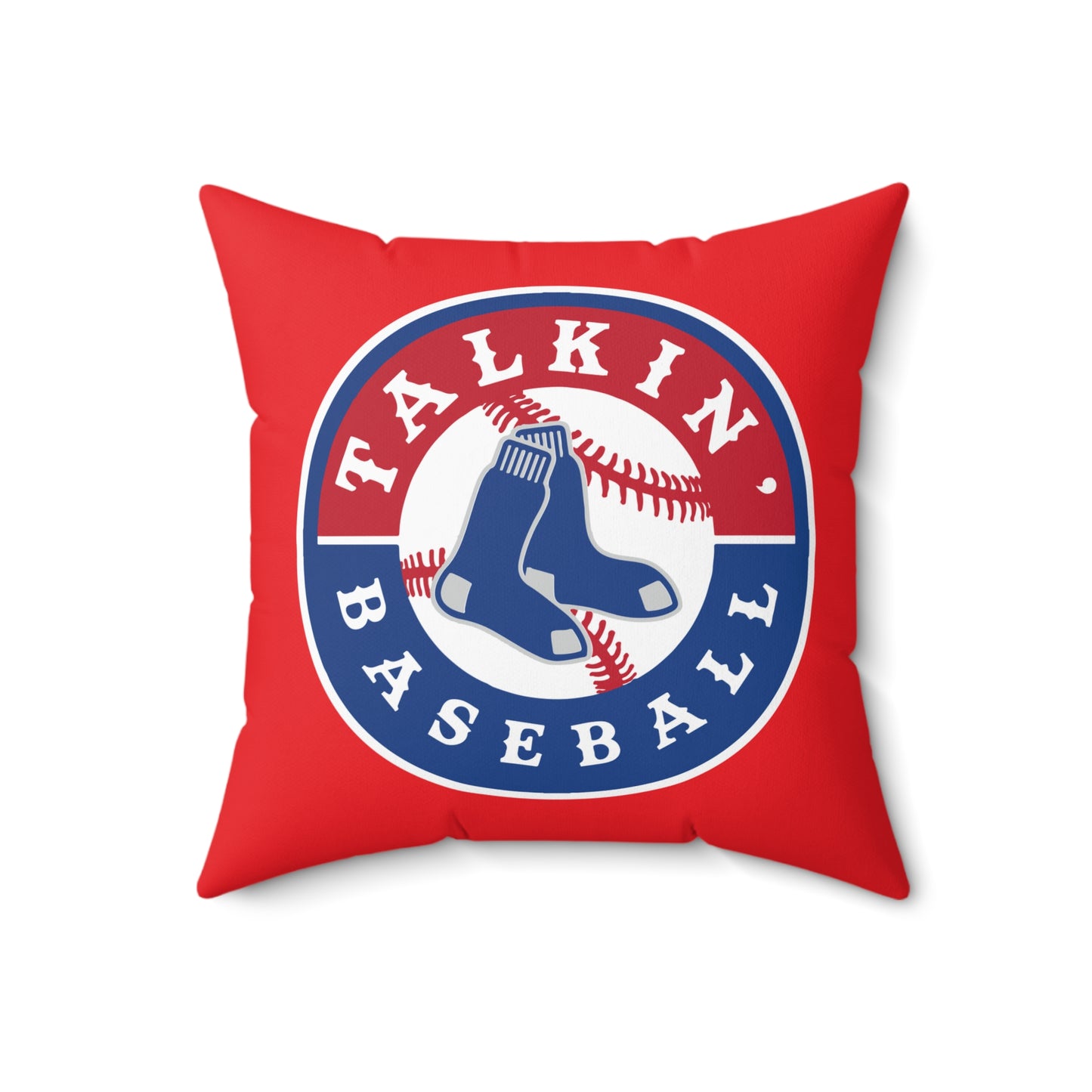 Spun Polyester Square Pillow Talkin' Baseball
