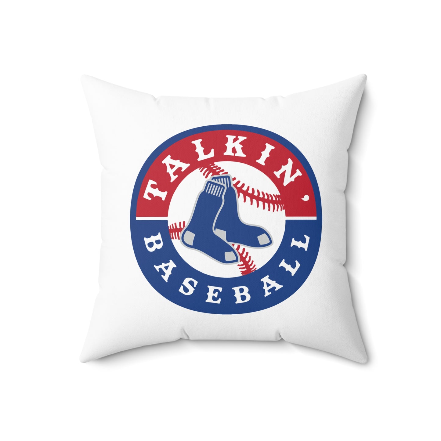 Spun Polyester Square Pillow Talkin' Baseball
