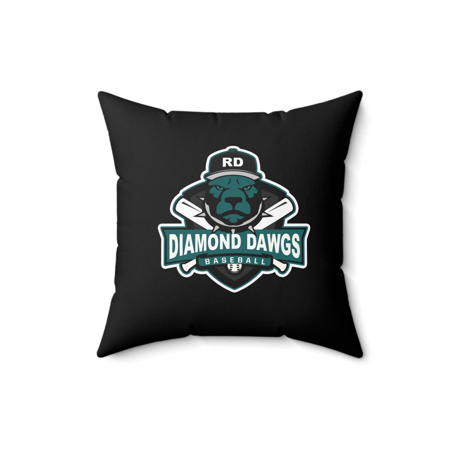 Spun Polyester Square Pillow Diamond Dawgs Baseball