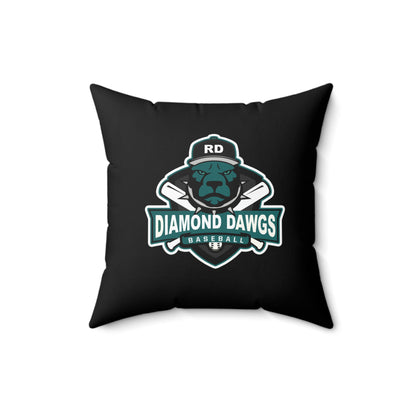 Spun Polyester Square Pillow Diamond Dawgs Baseball