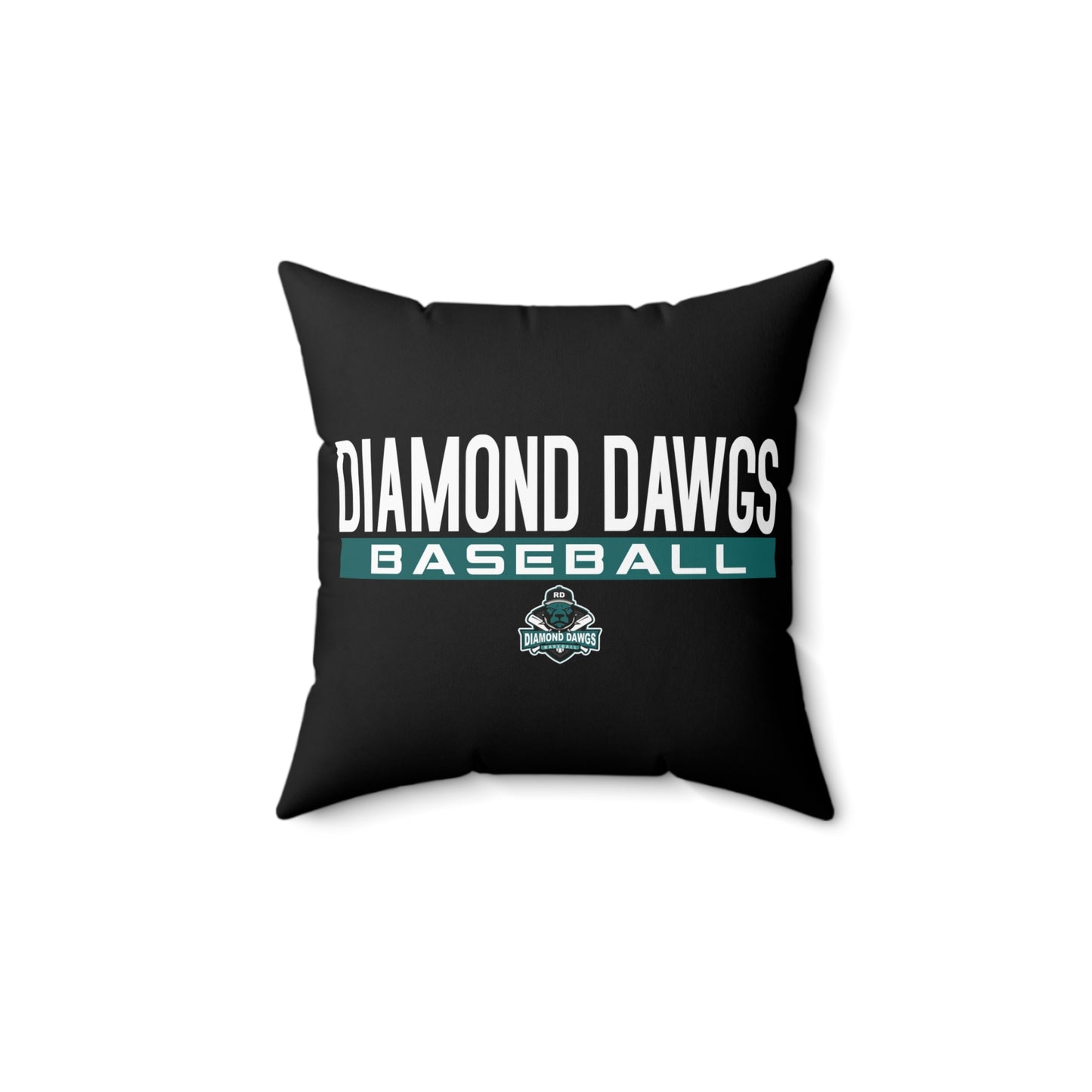 Spun Polyester Square Pillow Diamond Dawgs Baseball