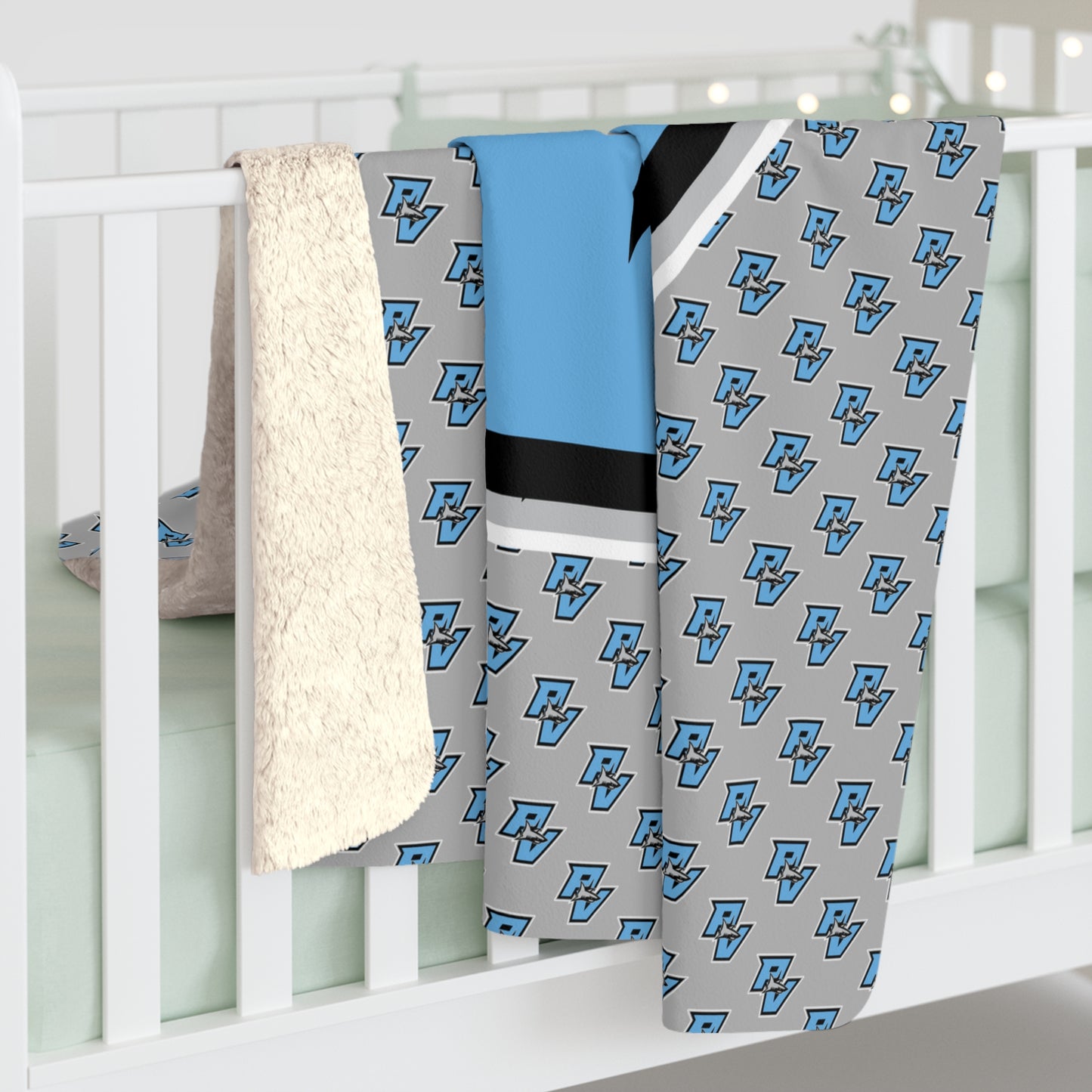 PVAA Sharks Sherpa Fleece Blanket