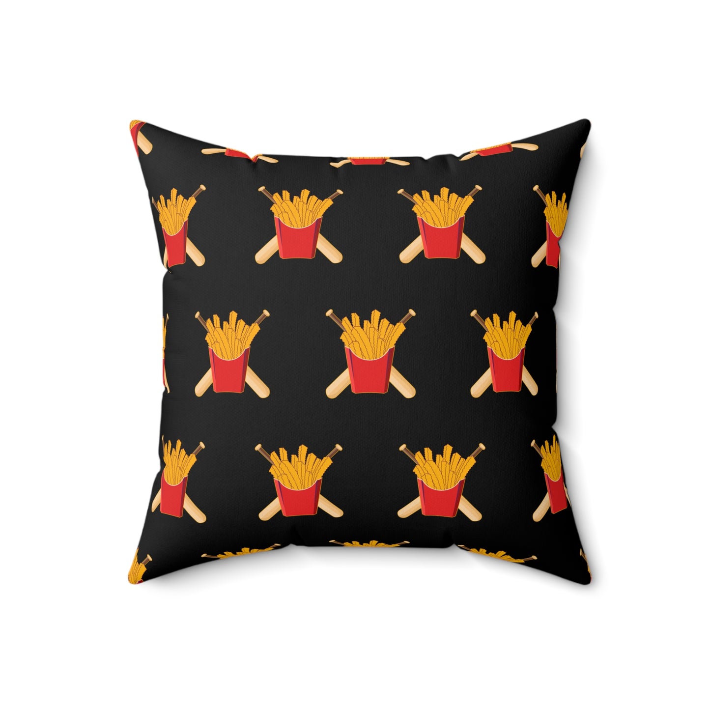 Spun Polyester Square Pillow Team Rally Fries
