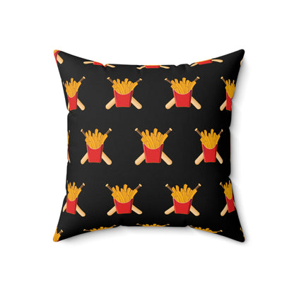 Spun Polyester Square Pillow Team Rally Fries