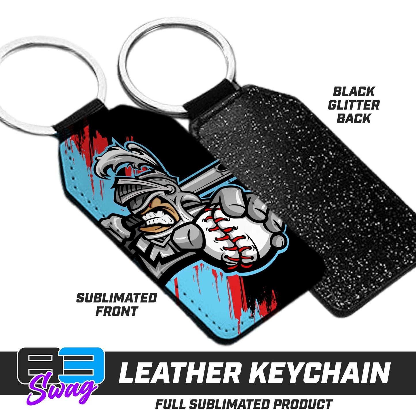 3.15" x 1.65" Leather Keychain - Knights Baseball 2024 FALL EDITION - 83Swag