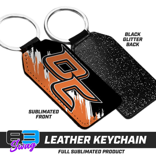 3.15" x 1.65" Leather Keychain - Orange County Hockey Club - 83Swag