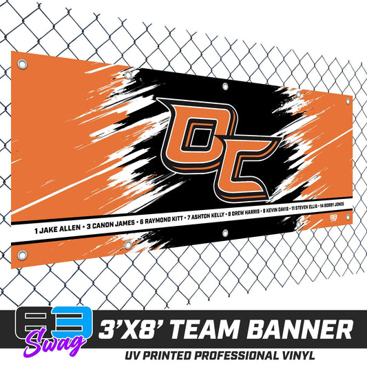 3'x8' Team Vinyl Banner with Roster - Orange County Hockey Club - 83Swag
