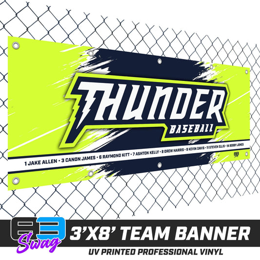 3'x8' Team Vinyl Banner with Roster - Ponte Vedra Thunder Baseball - 83Swag