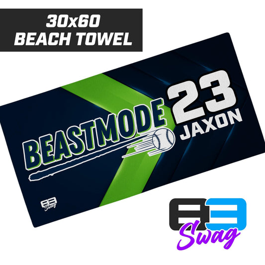 30"x60" Beach Towel - Arkansas Beastmode Baseball - 83Swag