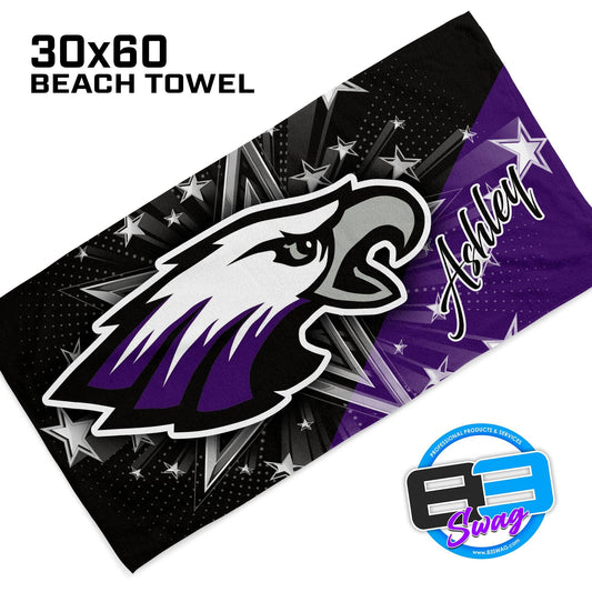 30"x60" Beach Towel - Bellmawr Purple Eagles Cheer - 83Swag